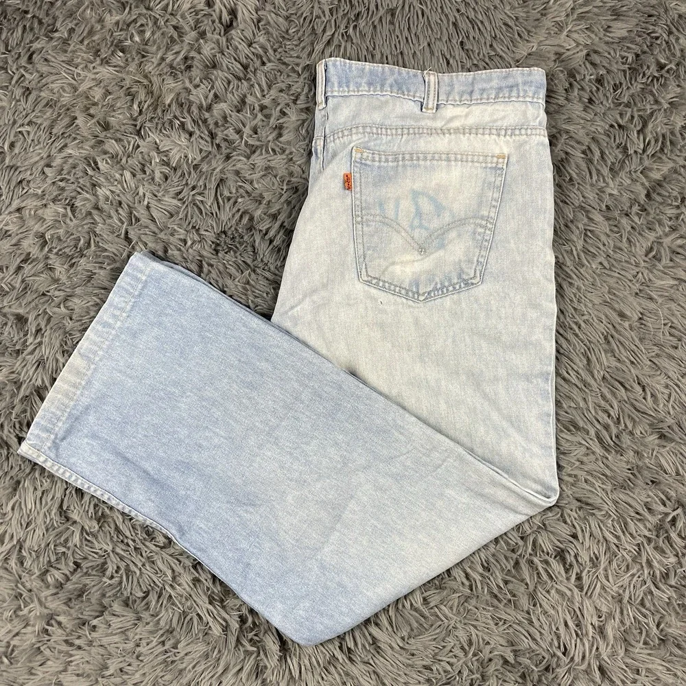 Vintage Levi's Orange Tab‎ Men's 34x24 Jeans USA Made Light Wash Relaxed Fit 90s